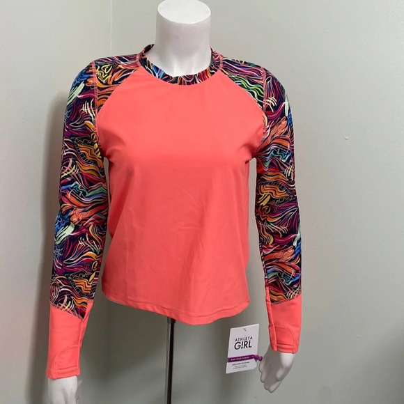 NWT Athleta Girl Neon Rashguard - Picture 2 of 10